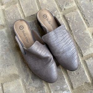 Bella Vita Women's Crocodile-Embossed Mules - Brown